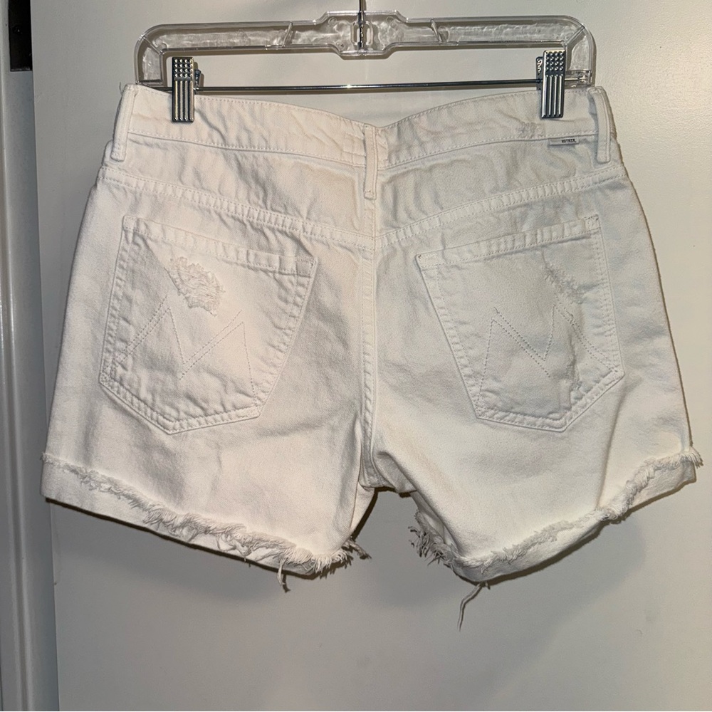 MOTHER White Distressed Jean Shorts - Picture 2 of 10